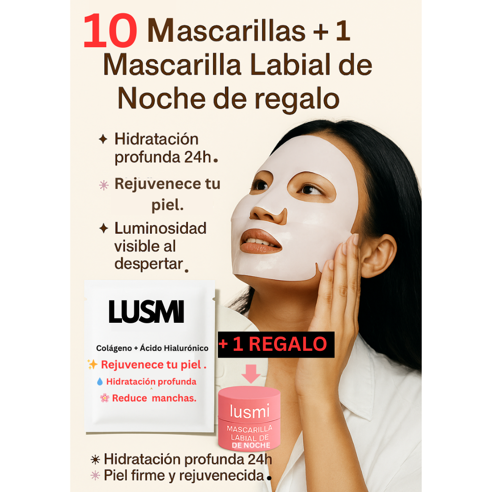 ✨ Lusmi – Mascarilla Glow Nocturna (Colágeno + Ácido Hialurónico