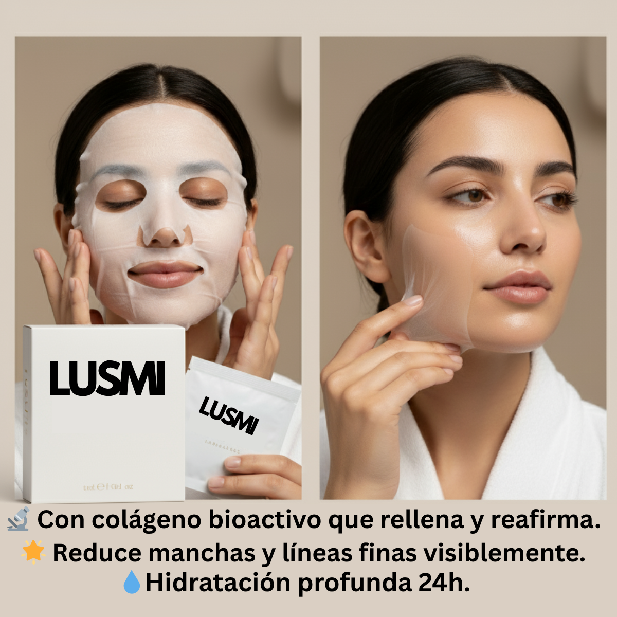 ✨ Lusmi – Mascarilla Glow Nocturna (Colágeno + Ácido Hialurónico